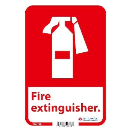 Global Industrial Fire Extinguisher Sign, 10x7, Rigid Plastic 724219R